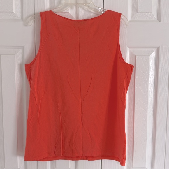 NWT Jones of New York Sport Women's Coral Tank Top w/Embroidered Floral Appliqué - Picture 6 of 9